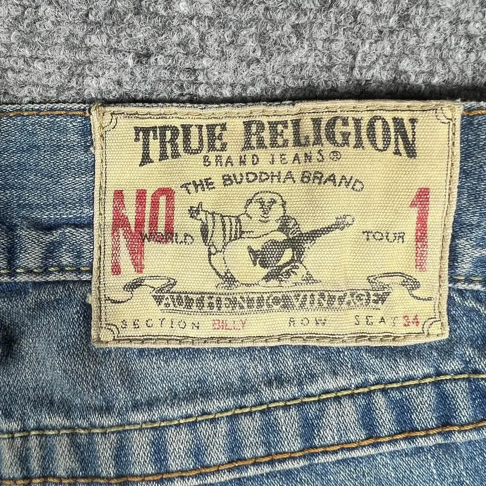 Y2K True Religion Billy Dark Hollow First Edition Cropped Denim Shorts 34